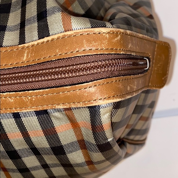 DAKS LONDON PLAID LARGE HANDBAG WITH SCARF - Picture 4 of 16